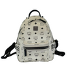 White Stark Side Studs Backpack in Visetos