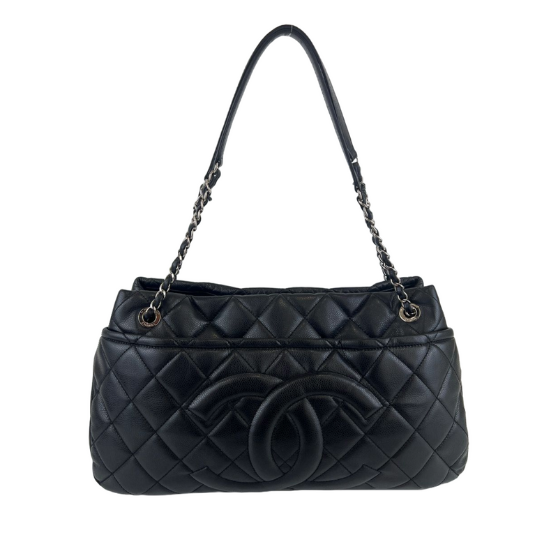 Caviar Quilted CC Timeless Soft Tote in Black SHW