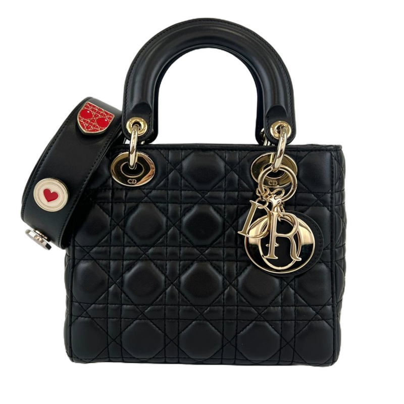 Black Cannage Lambskin Small Lady Dior My ABCDior Bag LGHW