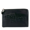 Black Leather Logo Clutch&nbsp;