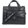 Lion Head Leather Tote in Black