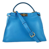 Blue Smooth Calfskin Leather Regular Peekaboo Bag