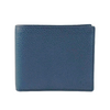 8CC Bi-Fold Blue Grained Leather Wallet