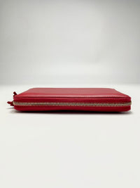 Red Pebbled Leather Soho Long Zippy Wallet