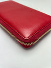 Red Pebbled Leather Soho Long Zippy Wallet