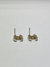 A17C Studded CC Logo Gold Tone Stud Earrings