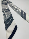 Biru/Putih Mors A Jouets Chemise Printed Silk Twilly