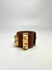CDC Bracelet in Barenia Leather , Rose Gold Hardware