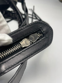 Crush Medium Chain Bag Croc Embossed in Black
