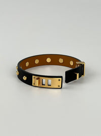Noir Mini Dog Clous Ronds Bracelet