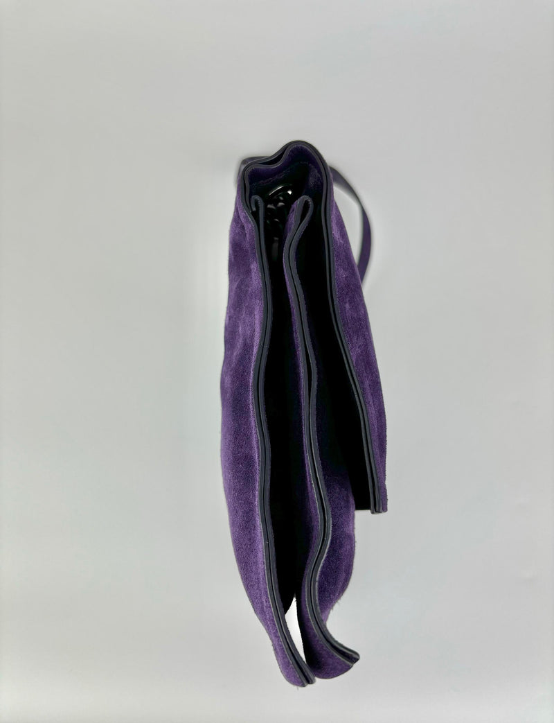 Sommerso Purple Suede Viva Bow Shoulder Bag