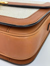 Triomphe Bag in Textile and Calfskin Natural/Tan