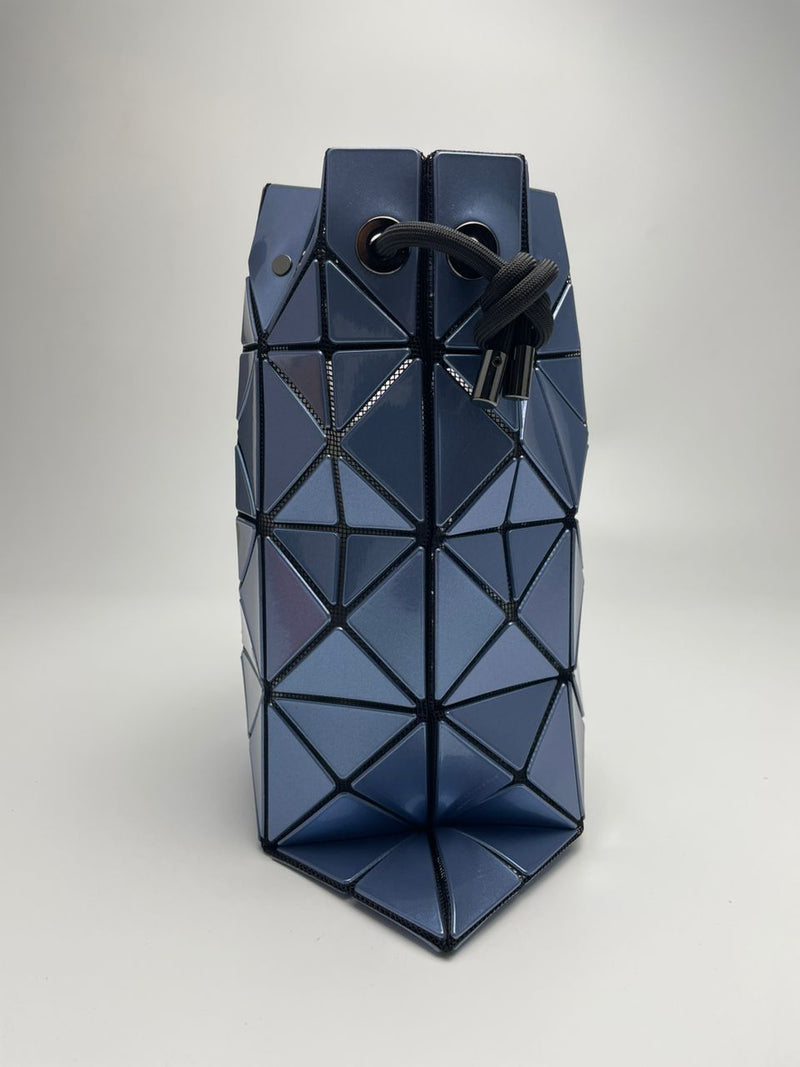Metallic Blue Drawstring Pouch Bag