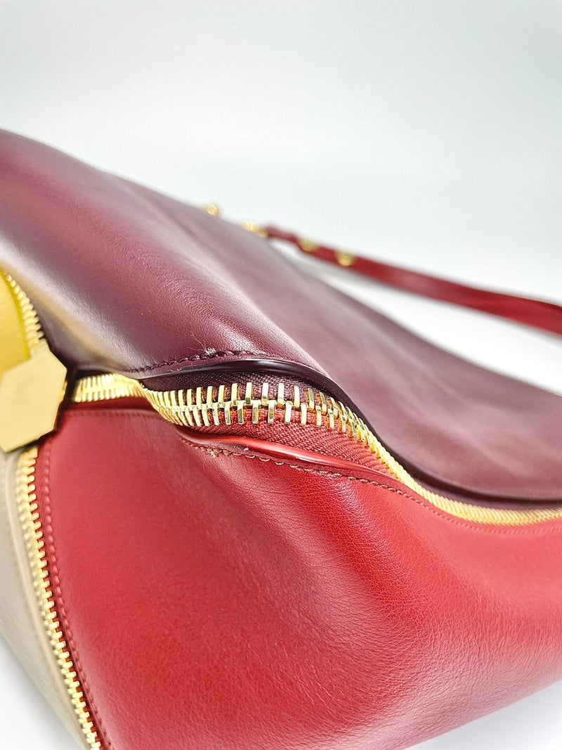 Multicolor Leather Camden Press Studded Hobo