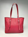 Dark Pink Saffiano Leather Tote Bag
