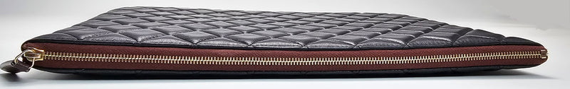 Large O Case in Black Quilted Lambskin GHW