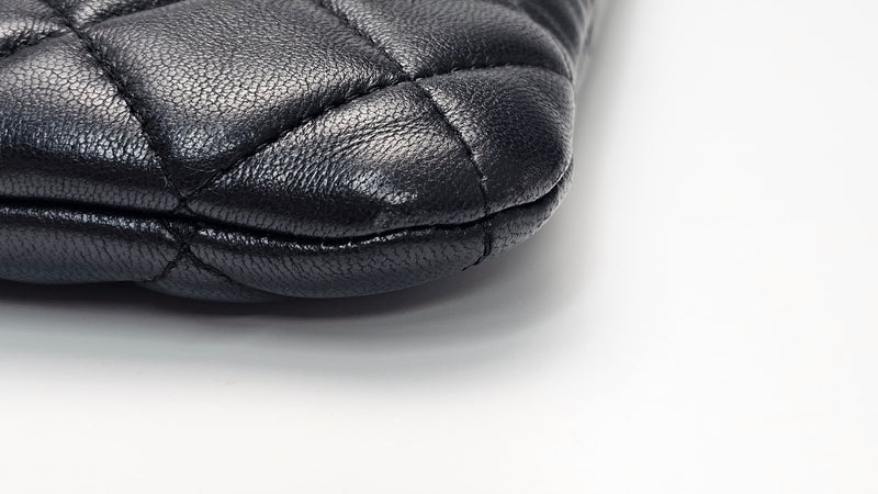 Large O Case in Black Quilted Lambskin GHW