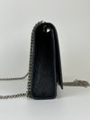 354119 Kate Tassel Medium in Croc Embossed Black SHW