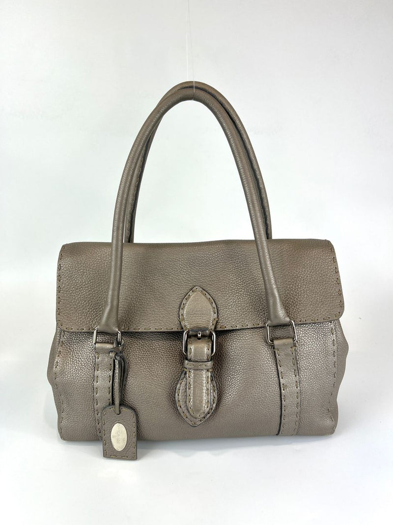 Metallic Linda Selleria Large Satchel Bag