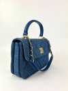 Denim Blue Small Trendy CC Flap Bag LGHW