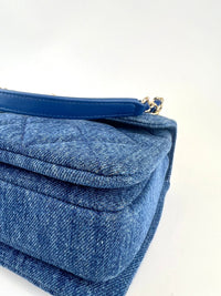 Denim Blue Small Trendy CC Flap Bag LGHW