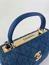 Denim Blue Small Trendy CC Flap Bag LGHW