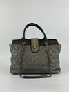 Grey Glazed Calfskin Stingray Large Bindi CC Tote