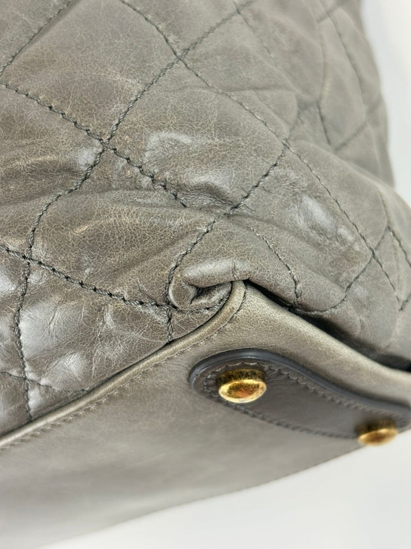 Grey Glazed Calfskin Stingray Large Bindi CC Tote