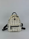 White Stark Side Studs Backpack in Visetos