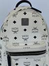 White Stark Side Studs Backpack in Visetos