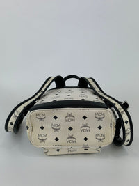 White Stark Side Studs Backpack in Visetos