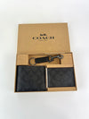 Boxed 3 In 1 Wallet Gift Set In Signature Canvas F41346 Black Oxblood