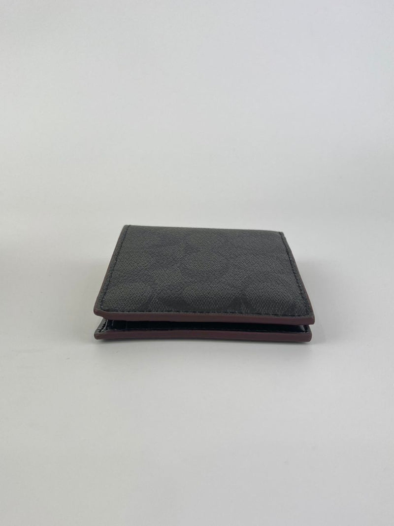 Boxed 3 In 1 Wallet Gift Set In Signature Canvas F41346 Black Oxblood