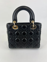 Black Cannage Lambskin Small Lady Dior My ABCDior Bag LGHW