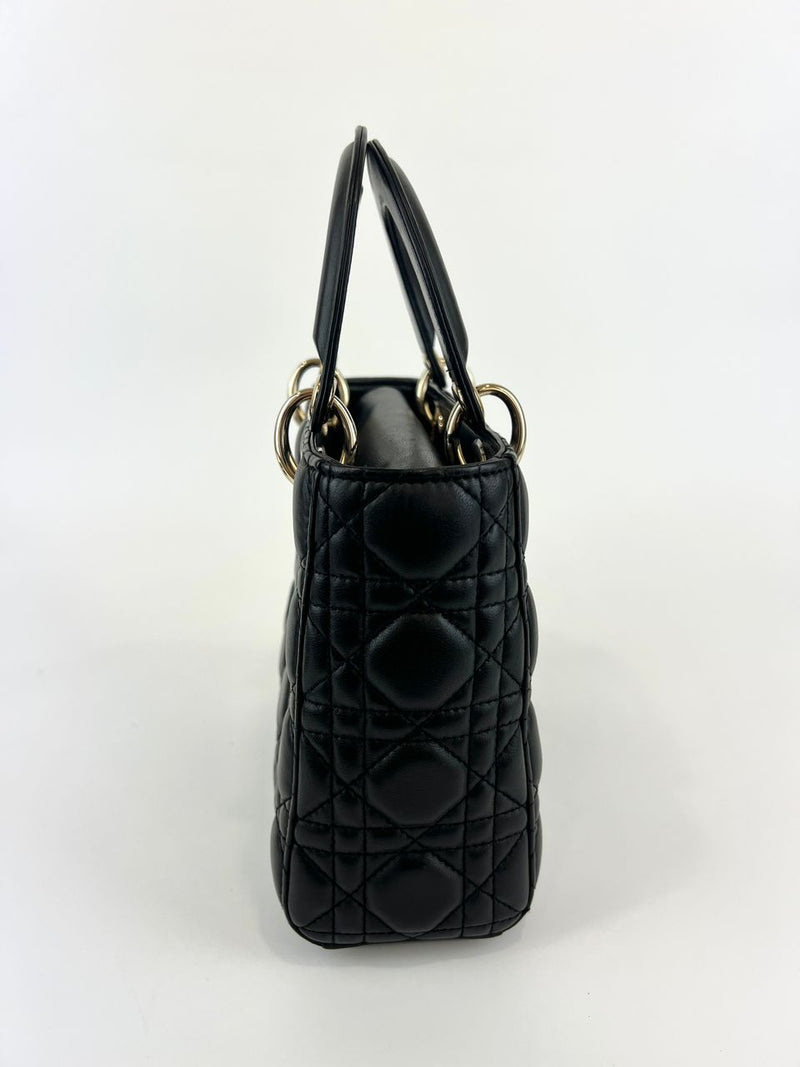 Black Cannage Lambskin Small Lady Dior My ABCDior Bag LGHW