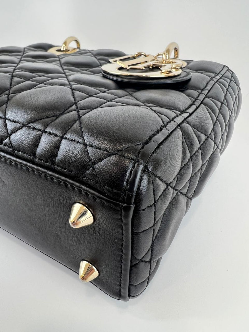 Black Cannage Lambskin Small Lady Dior My ABCDior Bag LGHW