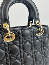 Black Cannage Lambskin Small Lady Dior My ABCDior Bag LGHW