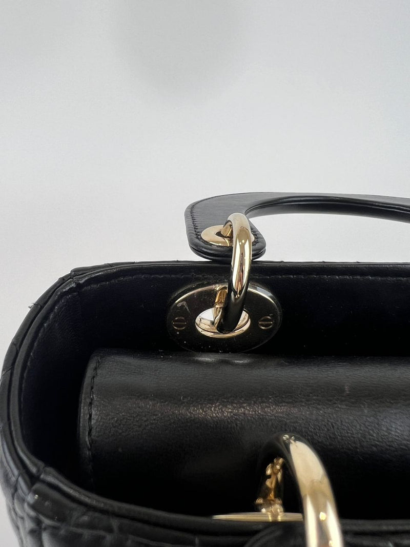 Black Cannage Lambskin Small Lady Dior My ABCDior Bag LGHW