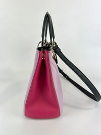 Purple/Black/Pink Smooth Calfskin Leather Diorissimo Medium Tote Bag