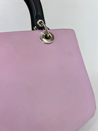 Purple/Black/Pink Smooth Calfskin Leather Diorissimo Medium Tote Bag