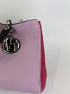 Purple/Black/Pink Smooth Calfskin Leather Diorissimo Medium Tote Bag