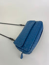 Blue Intrecciato Nappa Small Expandable Chain Crossbody Bag