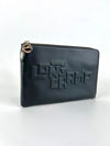 Black Leather Logo Clutch&nbsp;