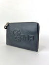 Black Leather Logo Clutch&nbsp;