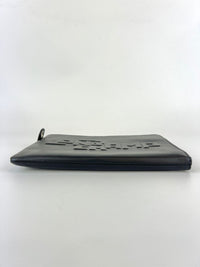 Black Leather Logo Clutch&nbsp;