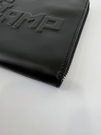 Black Leather Logo Clutch&nbsp;