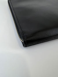 Black Leather Logo Clutch&nbsp;