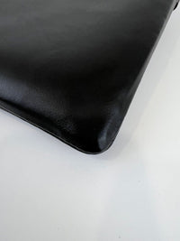 Black Leather Logo Clutch&nbsp;