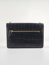 Black Small Darley Deep Embossed Croc Crossbody Bag