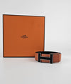 Reversible Belt in Feu Togo / Black Box Leather with Black H Buckle 32mm